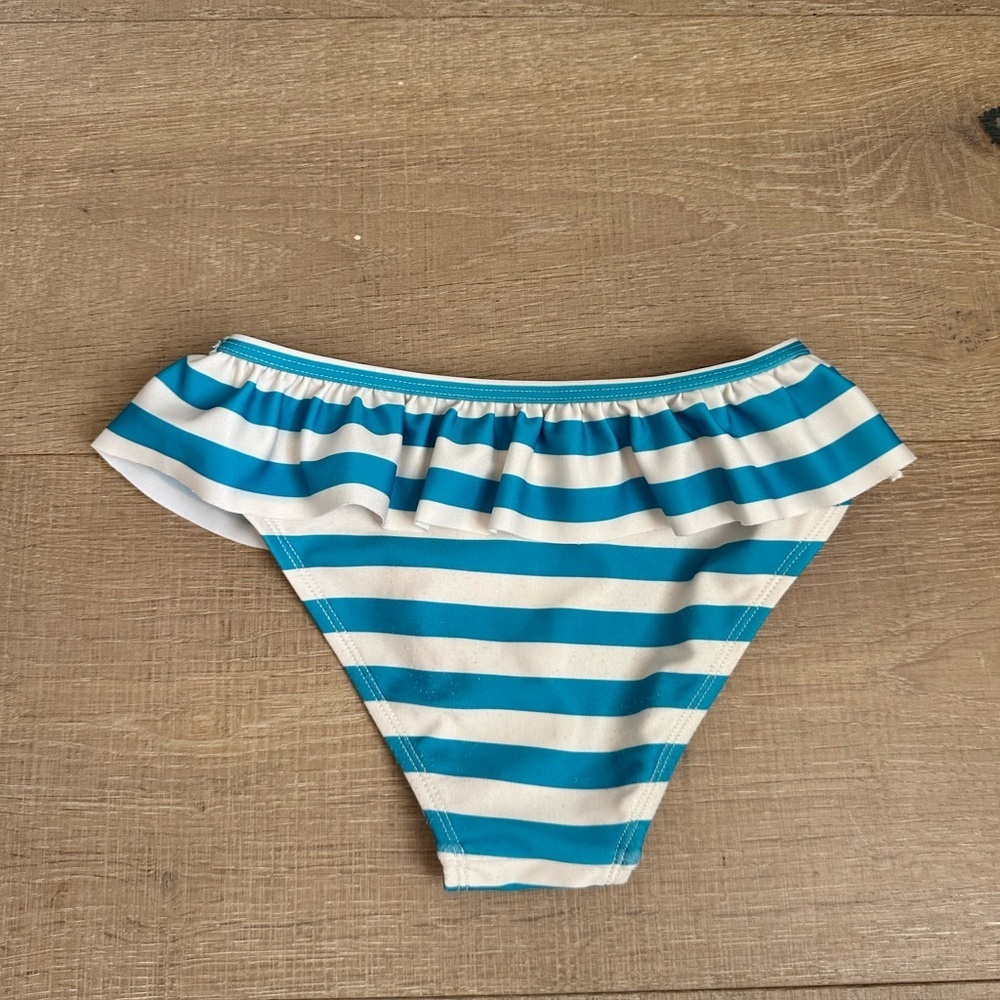 Tea Collection Turquoise and White Ruffled Bikini Bottom - Picture 3 of 5